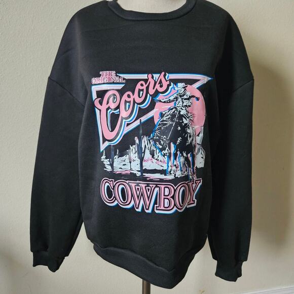 Coors Cowboy black crewneck oversized sweater Medium - Picture 1 of 6